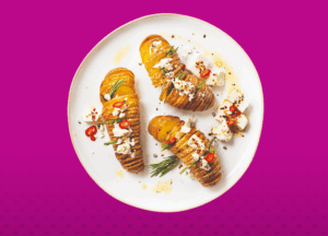 Hasselback potatoes met feta, rozemarijn en chili