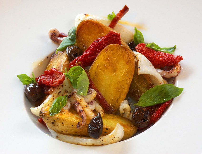 Pommes de terre et encornets snackés version estivale