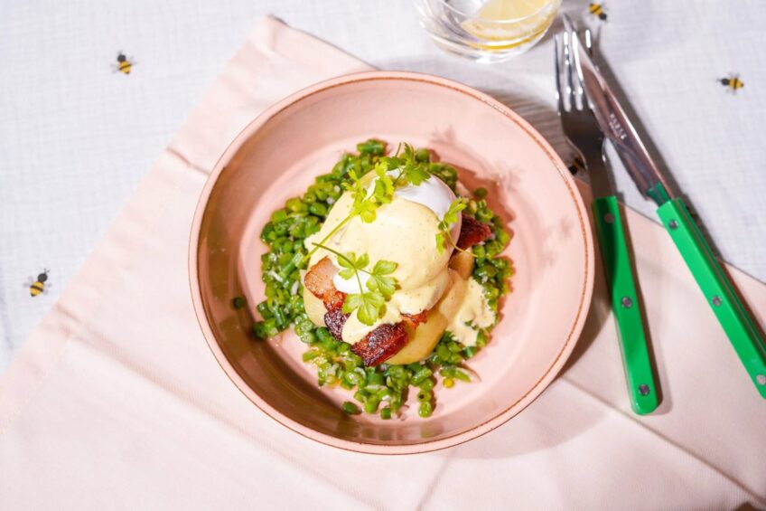 Salade Liégeoise met krokant spek, picklescrème en eitjes
